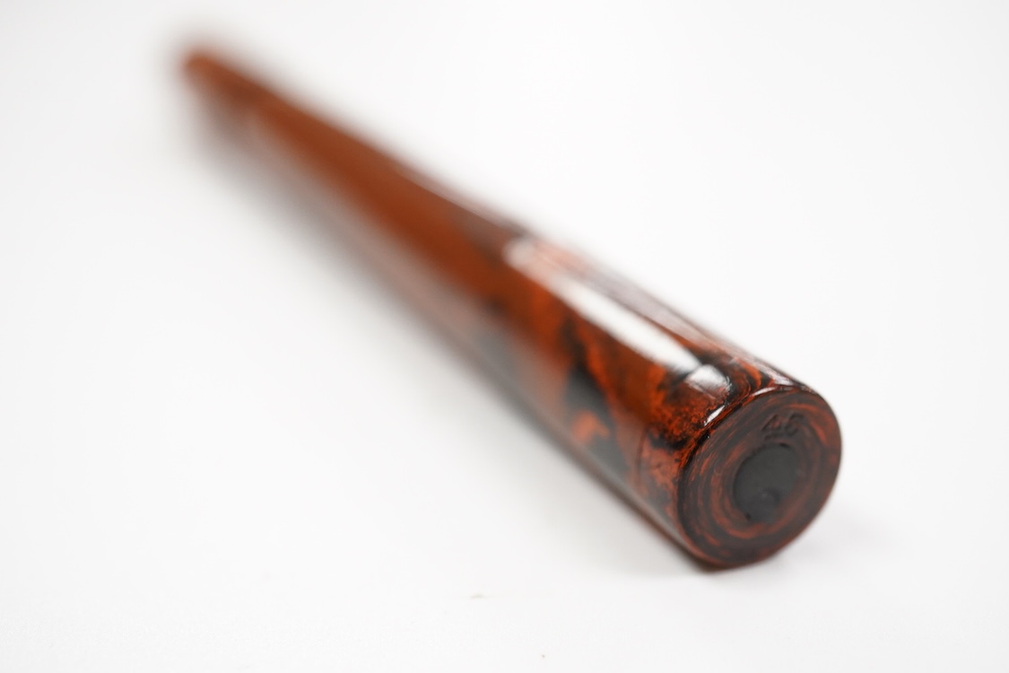 A Waterman FDW. 9ct. gold lined pattern fountain pen fitted with No.2 Waterman nib - good condition other than initials removed from cartouche